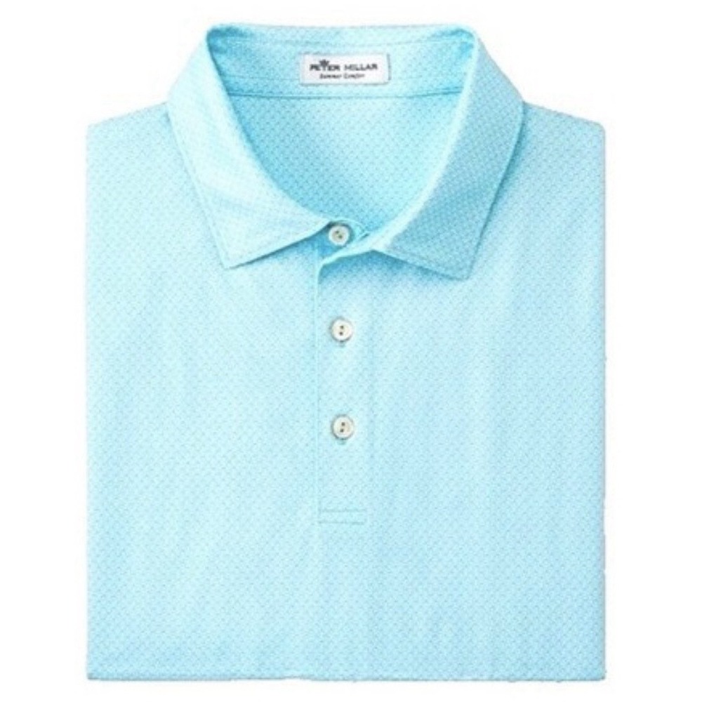 NWT Peter Millar Halford Performance Striped Polo Summer Comfort Radiant Blue XL